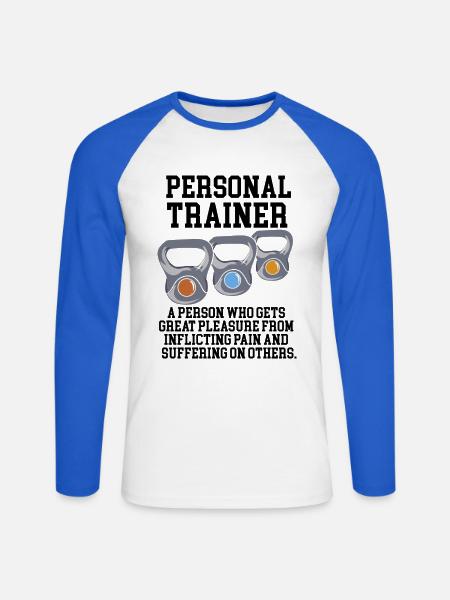 Personaltrainer Definition - Unisex Baseballshirt langarm - Weiß/Royalblau