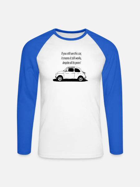 500 Italy - Unisex Long Sleeve Baseball T-Shirt - white/royal blue