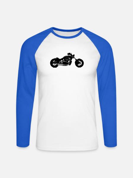 Hubschrauber - Unisex Baseballshirt langarm - Weiß/Royalblau
