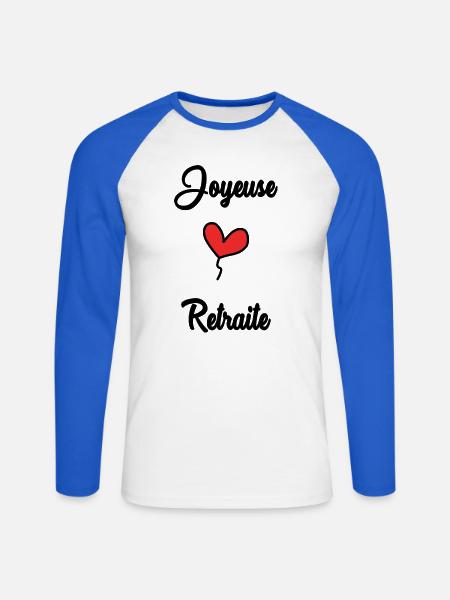 RETIREMENT - Unisex Long Sleeve Baseball T-Shirt - white/royal blue