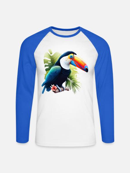 Tukan Naturliebhaber - Unisex Baseballshirt langarm - Weiß/Royalblau