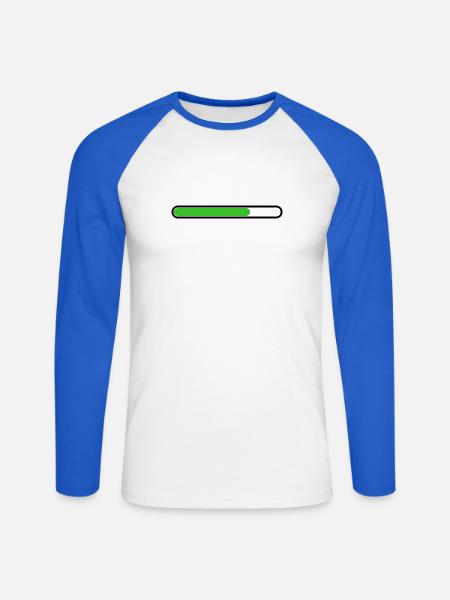 Loading bar Black Green - Unisex Long Sleeve Baseball T-Shirt - white/royal blue