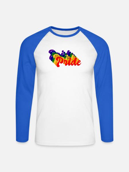 Pride LGBT Retro - Unisex Long Sleeve Baseball T-Shirt - white/royal blue