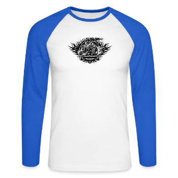 Tractor Pulling Logo - Unisex Long Sleeve Baseball T-Shirt - white/royal blue - Front - Nik (191cm)