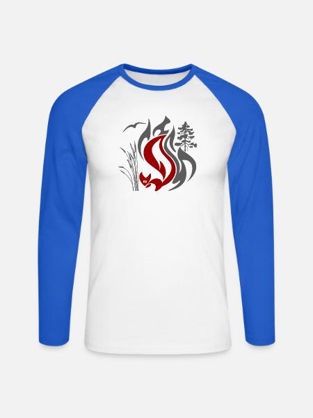 Waldbrandgefahr Zeichen Eichhörnchen frei - Unisex Baseballshirt langarm - Weiß/Royalblau