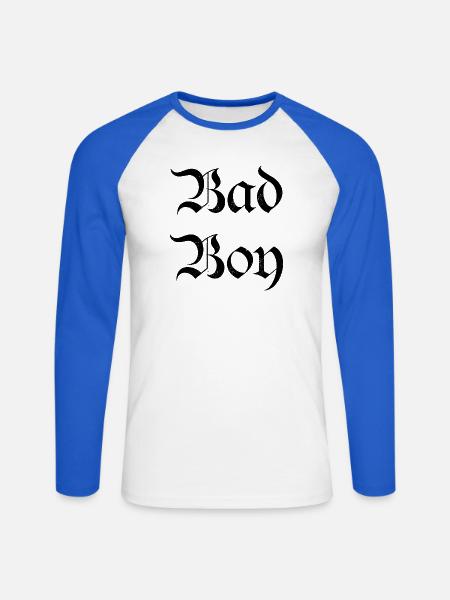 Streetwear - Unisex Baseballshirt langarm - Weiß/Royalblau