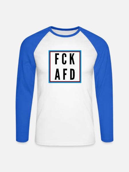 AFD Nein Danke! - Unisex Baseballshirt langarm - Weiß/Royalblau