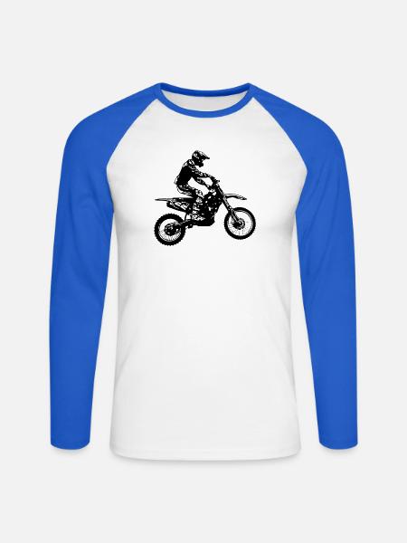 mx driver - Unisex Baseballshirt langarm - Weiß/Royalblau