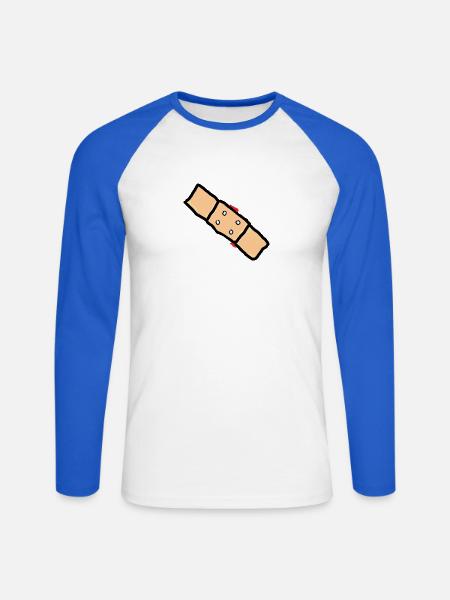 pflaster mit blut - Unisex Baseballshirt langarm - Weiß/Royalblau
