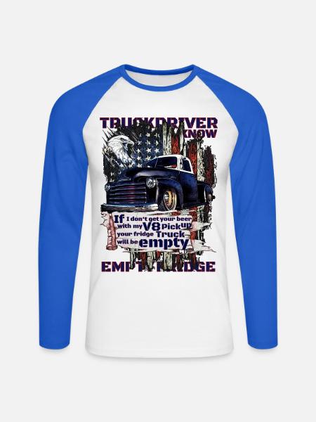 V8 Truck Beer Patriot - Unisex Baseballshirt langarm - Weiß/Royalblau