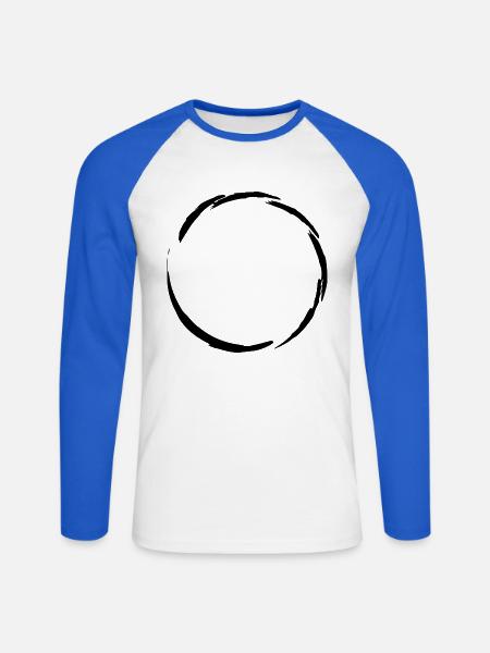 Kreis Symbol - Unisex Baseballshirt langarm - Weiß/Royalblau