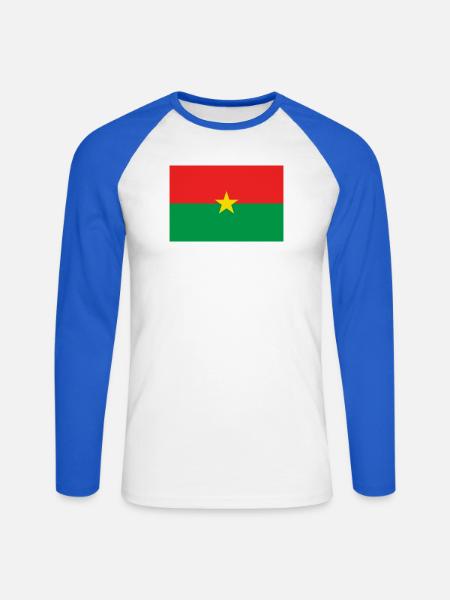 Burkina pectorisch - Unisex Baseballshirt langarm - Weiß/Royalblau