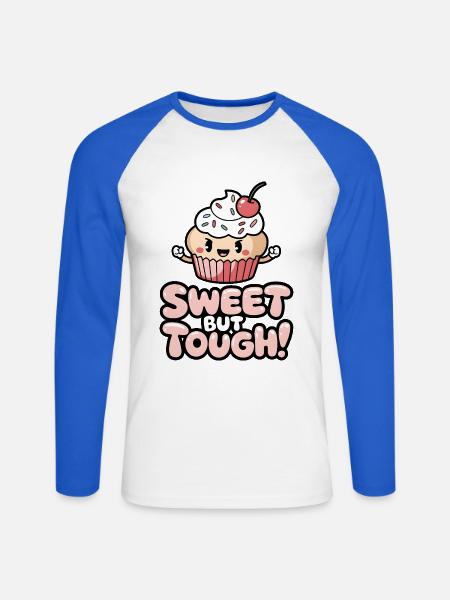 Sweet But Tough! - Unisex Long Sleeve Baseball T-Shirt - white/royal blue