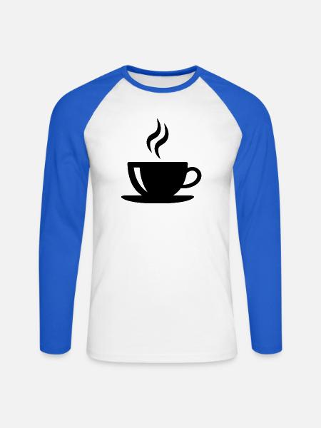 Kaffeetasse - Unisex Baseballshirt langarm - Weiß/Royalblau
