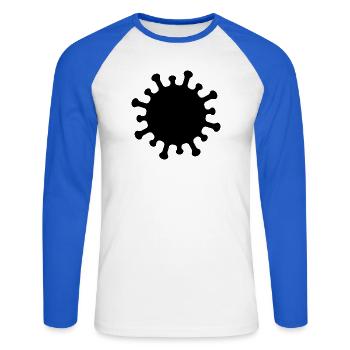 Corona-Virus-Symbol - Unisex Baseballshirt langarm - Weiß/Royalblau - Vorne - Nik (191cm)