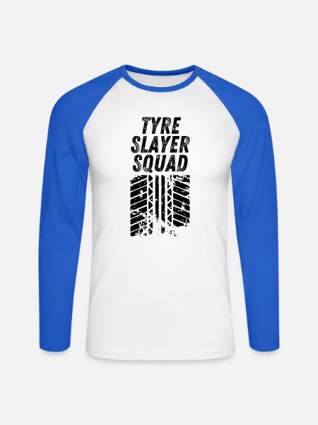 Tyre Slayer Squad - Unisex Long Sleeve Baseball T-Shirt - white/royal blue