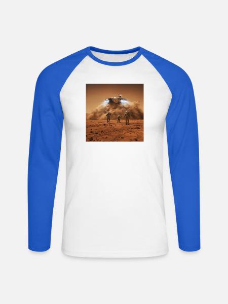 Wild Wild Space - Unisex Baseballshirt langarm - Weiß/Royalblau