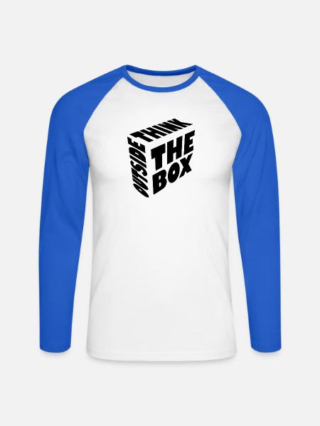 Die Kunst des Andersdenkens - Unisex Baseballshirt langarm - Weiß/Royalblau