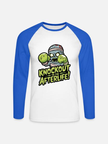 KO à la - T-shirt baseball manches longues Homme - blanc/bleu royal