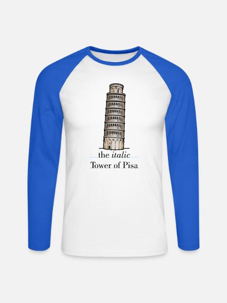 the italic Tower - Unisex Baseballshirt langarm - Weiß/Royalblau