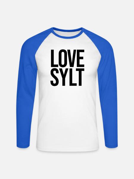 LOVE SYLT - Unisex Baseballshirt langarm - Weiß/Royalblau