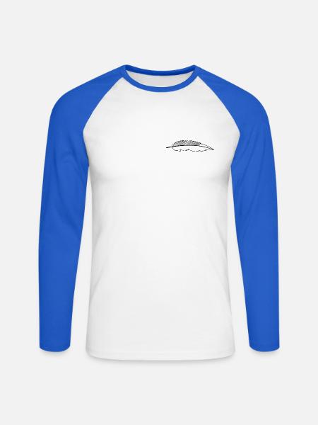 feather - Unisex Long Sleeve Baseball T-Shirt - white/royal blue