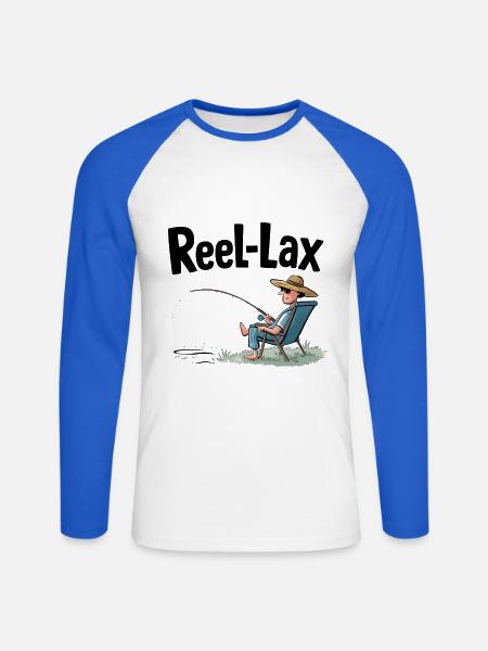 Reel laxiste - T-shirt baseball manches longues Homme - blanc/bleu royal