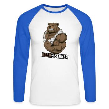Bearserker - Unisex Long Sleeve Baseball T-Shirt - white/royal blue - Front - Nik (191cm)