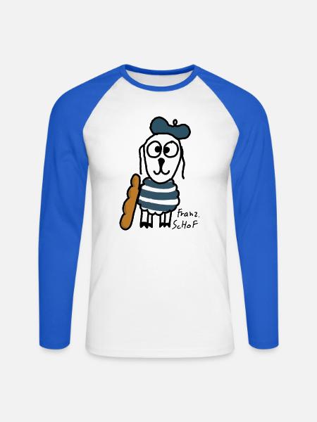 Französisch ScHoF - Unisex Baseballshirt langarm - Weiß/Royalblau