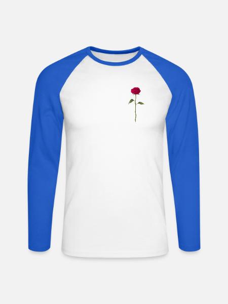 Rose - Unisex Long Sleeve Baseball T-Shirt - white/royal blue