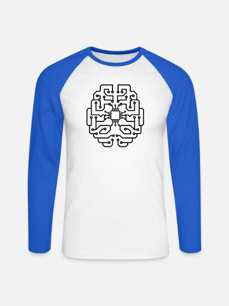 elektriker Elektrik Elektronik Beruf Spannung CPU - Unisex Baseballshirt langarm - Weiß/Royalblau