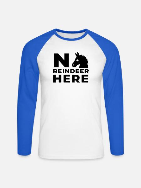 Kein Reindeer Hier - Unisex Baseballshirt langarm - Weiß/Royalblau