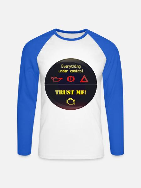 Under Control Trust Me - Unisex Baseballshirt langarm - Weiß/Royalblau