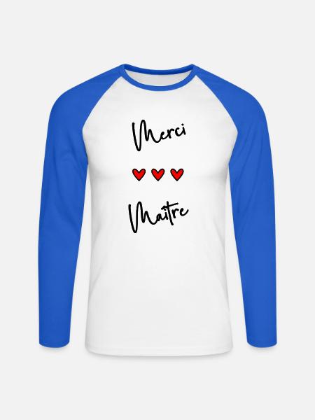 MASTER. MASTER - Unisex Long Sleeve Baseball T-Shirt - white/royal blue