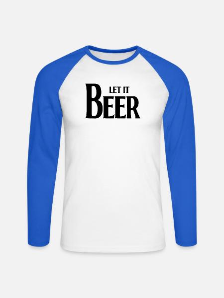 Lass es Bier - Unisex Baseballshirt langarm - Weiß/Royalblau