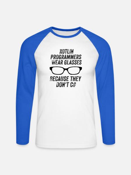 Lustige Programmierer - Unisex Baseballshirt langarm - Weiß/Royalblau