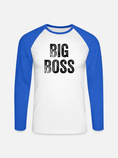 lustiger Chefmanager - Unisex Baseballshirt langarm - Weiß/Royalblau