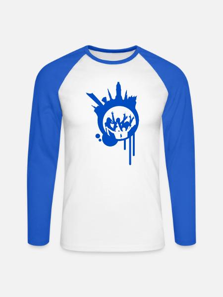 Leipzig Party - Unisex Baseballshirt langarm - Weiß/Royalblau