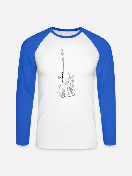 Asterix & Obelix Tchac! - Unisex Baseballshirt langarm - Weiß/Royalblau