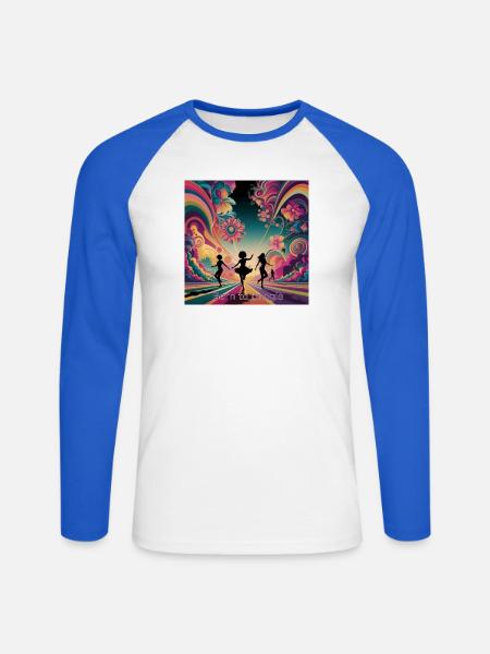 Geboren zum Boogie - Unisex Baseballshirt langarm - Weiß/Royalblau