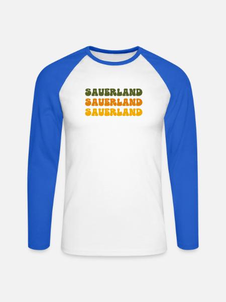 Schriftzug Sauerland - Unisex Baseballshirt langarm - Weiß/Royalblau