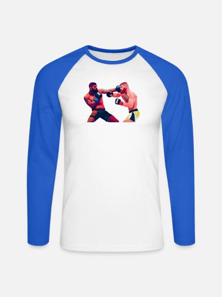 MMA Kampfzone - Unisex Baseballshirt langarm - Weiß/Royalblau