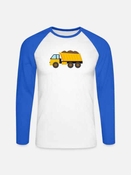 Lastwagen - Unisex Baseballshirt langarm - Weiß/Royalblau