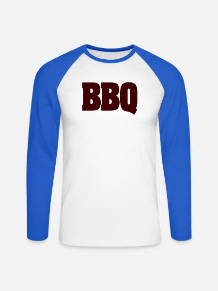 BBQ - Unisex Baseballshirt langarm - Weiß/Royalblau