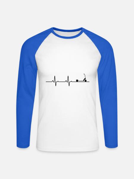 Scooter stunts Herzschläge - Unisex Baseballshirt langarm - Weiß/Royalblau
