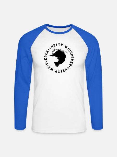 Shrimp Whisperer - Angelliebhaber - Unisex Baseballshirt langarm - Weiß/Royalblau