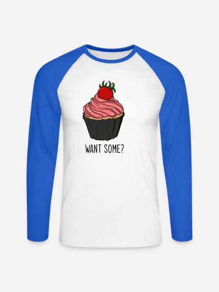 Muffin - Unisex Baseballshirt langarm - Weiß/Royalblau