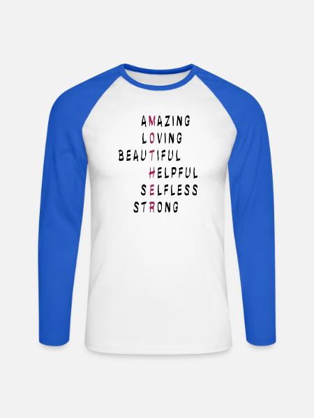 Mother Mutter - Unisex Baseballshirt langarm - Weiß/Royalblau