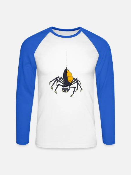 Spinne - Unisex Baseballshirt langarm - Weiß/Royalblau