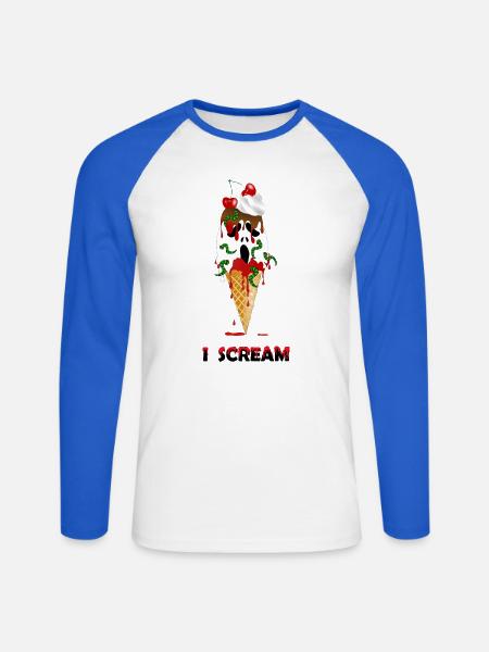 Eis Halloween - Unisex Baseballshirt langarm - Weiß/Royalblau